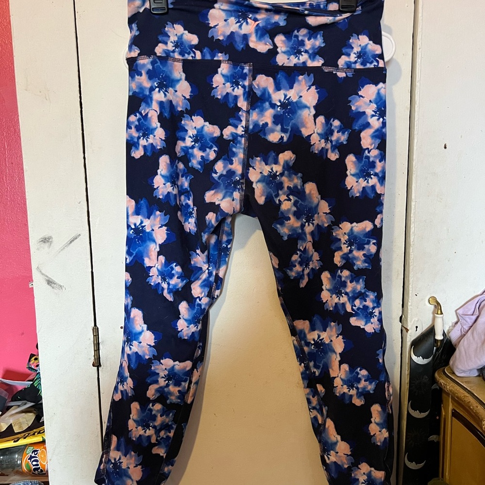 Floral print workout pants